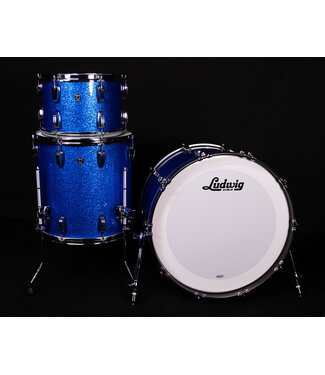 Ludwig Ludwig Classic Oak, Fab 3-Piece Outfit (22", 13", 16"), Blue Sparkle - USED