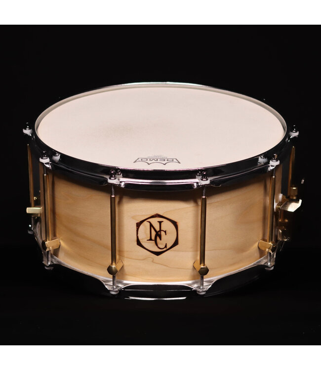 Noble & Cooley 14" x 7 Solid Tulip Shell Snare Drum, Natural Oil, Brass Hardware - USED