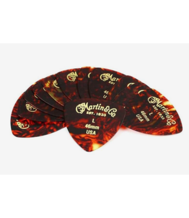 Martin 46mm 346 Shape Tortoise Shell Pick Pack, 12pc