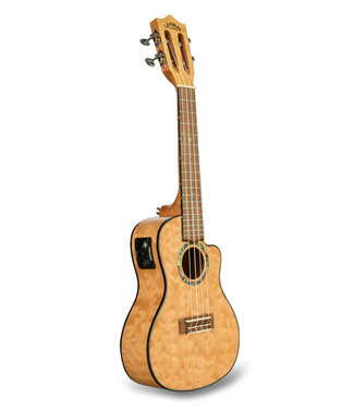 Lanikai Lanikai QM-NACEC Quilted Maple Concert Ukulele, Cutaway Electric with Case, Natural