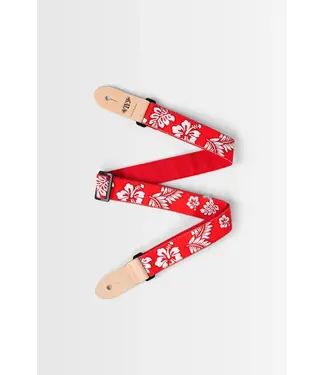 Kala Kala Hibiscus Print Ukulele Strap, Red