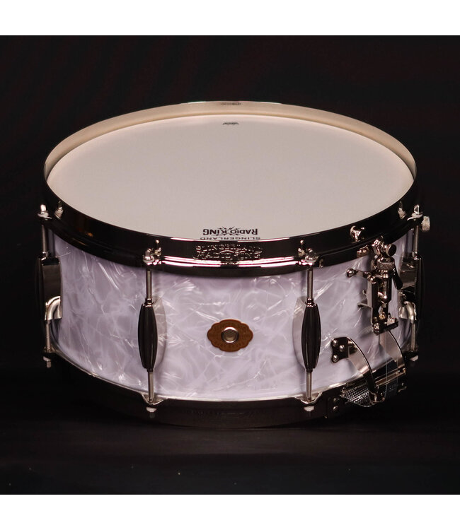 Slingerland 14" x 6.5" Gene Krupa Limited Radio King Snare Drum, White Marine Pearl, #18/200