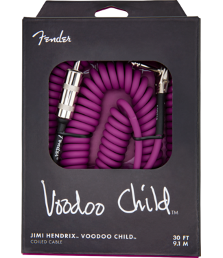Fender Fender Hendrix™ Voodoo Child™ Coil Instrument Cable, Straight/Angle, 30', Purple