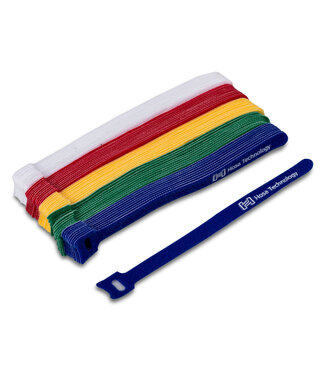 Hosa Hosa WTI-508-MULTI Multi-Color Hook & Loop 0.5 in x 8 in (WH,BL, GN, YL, RD)