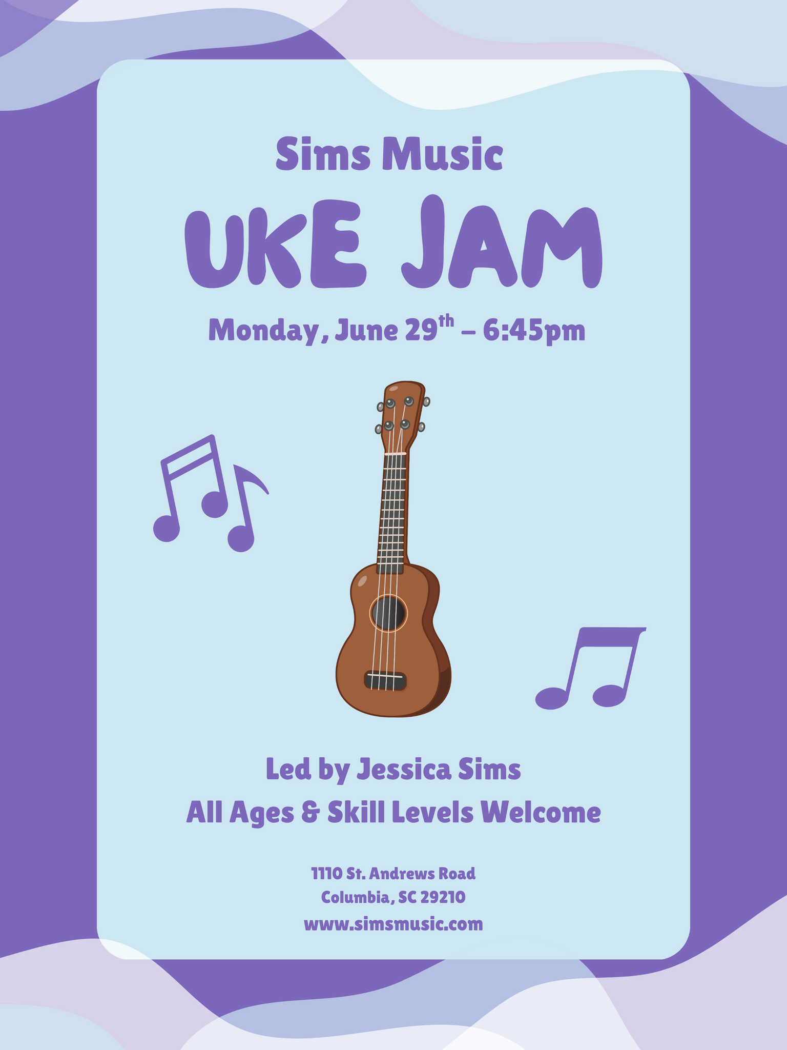 Sims Music June Uke Jam