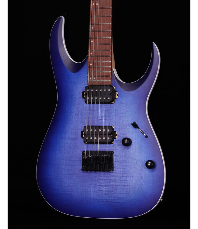 Ibanez RGA42 Flame Maple Top, Mahogany Electric Guitar, Blue Lagoon Burst Flat