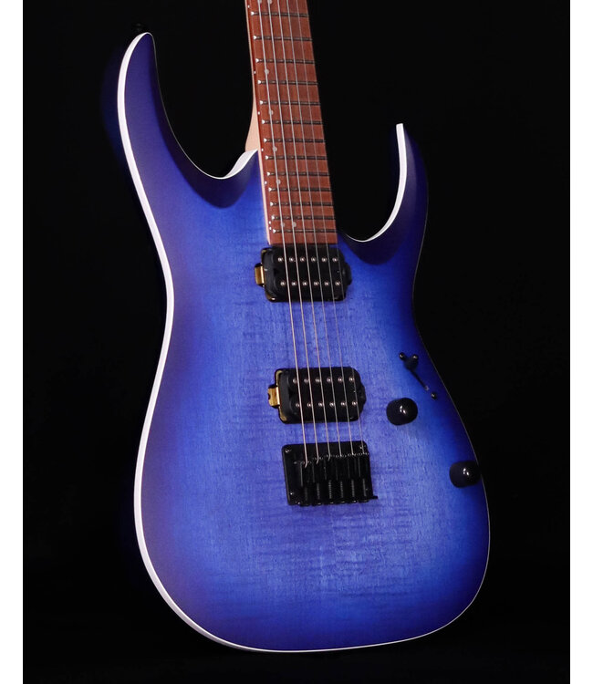 Ibanez RGA42 Flame Maple Top, Mahogany Electric Guitar, Blue Lagoon Burst Flat