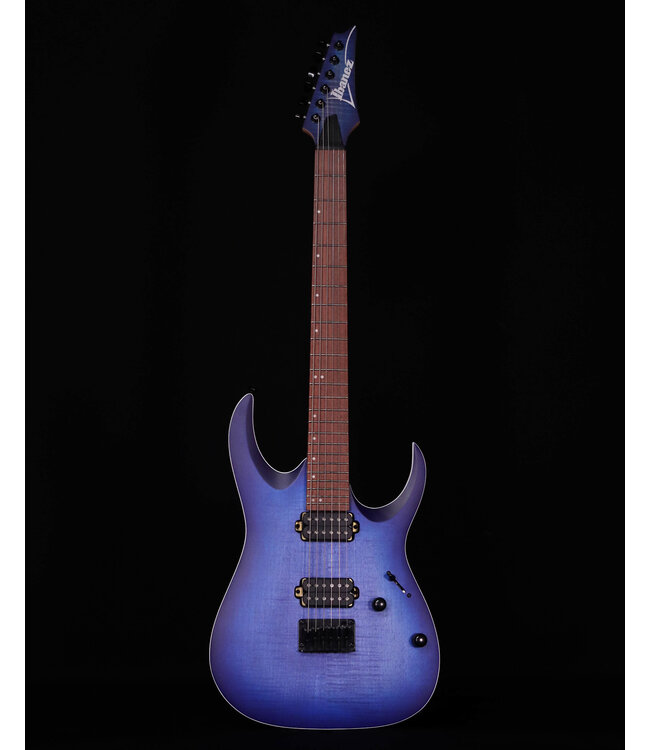 Ibanez RGA42 Flame Maple Top, Mahogany Electric Guitar, Blue Lagoon Burst Flat