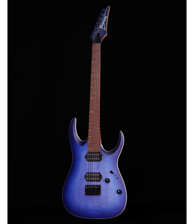 Ibanez RGA42 Flame Maple Top, Mahogany Electric Guitar, Blue Lagoon Burst Flat