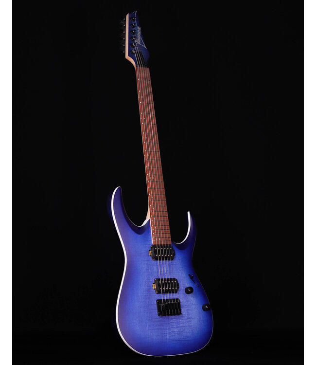 Ibanez RGA42 Flame Maple Top, Mahogany Electric Guitar, Blue Lagoon Burst Flat