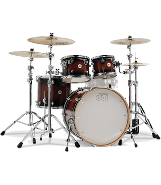 Drum Workshop DW Design Series 4 Piece Shell Kit, 22", 10", 12", 16" - Tobacco Burst