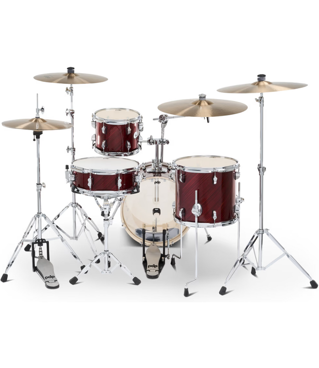 PDP New Yorker Shell Pack, 4-Piece Drumset, Twisted Cherry