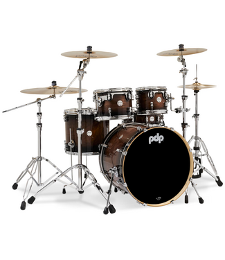 PDP PDP Concept Exotic 5 Piece Drum Set, Walnut to Charcoal Burst