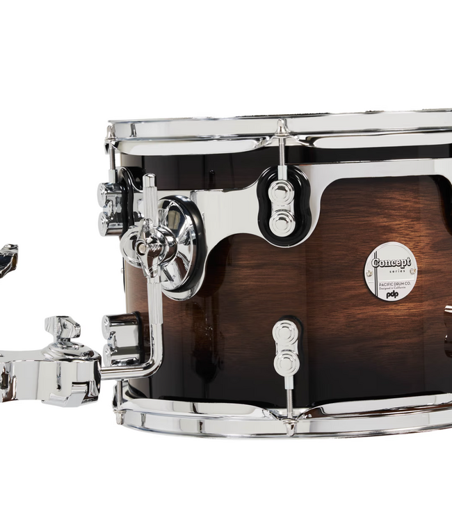 PDP Concept Exotic 5 Piece Drum Set, Walnut to Charcoal Burst