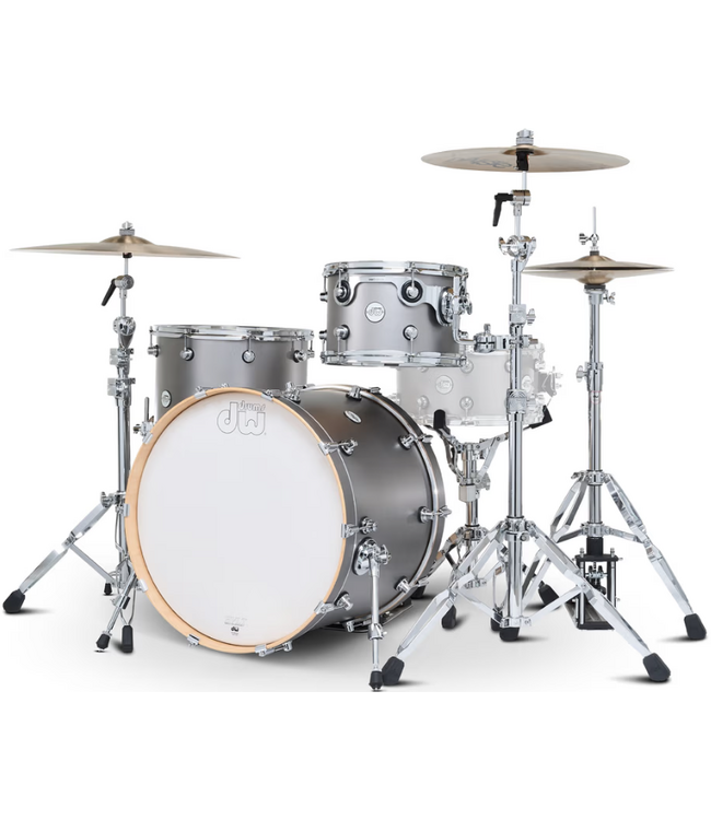 DW Design Series 3 Piece Limited Edition Shell Pack, Titanium Satin