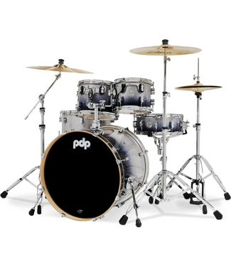 PDP PDP Concept Maple 5 Piece Drum Set, Silver To Black Sparkle Fade