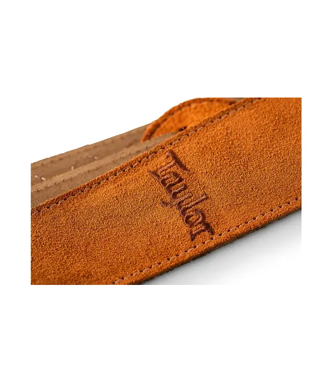 Taylor 2.5" Guitar Strap, Honey, Embroidered Suede