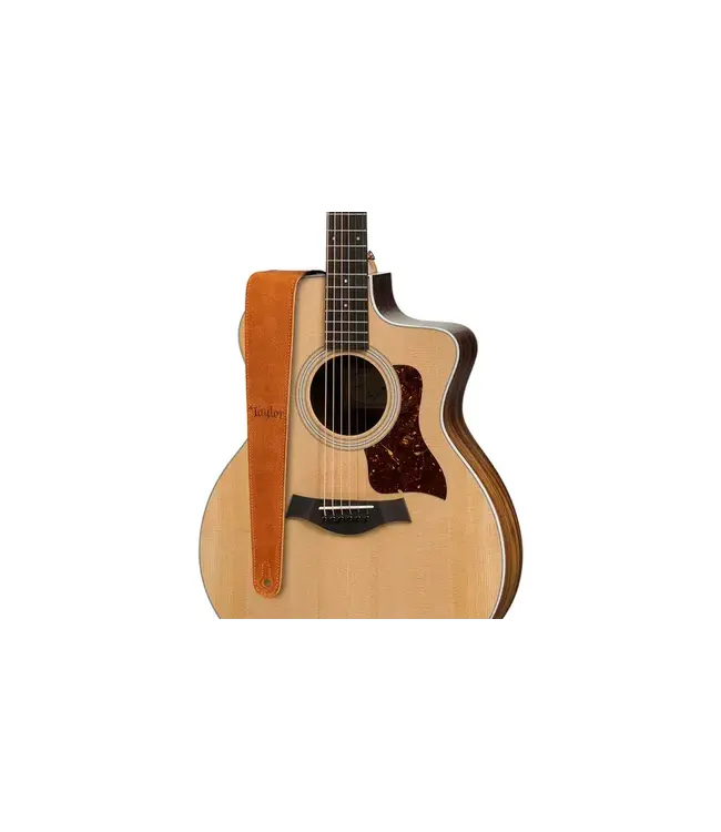 Taylor 2.5" Guitar Strap, Honey, Embroidered Suede