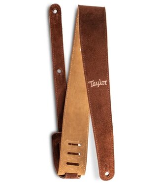 Taylor Taylor 2.5" Embroidered Suede Strap, Chocolate