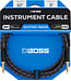 BOSS 10 Foot Woven Instrument Cable, Straight to Same