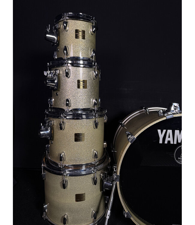 Yamaha Maple Custom Absolute 6 Piece Shell Pack (8/10/12/14/14/22), Silver Sparkle - USED