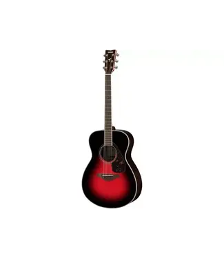 Yamaha Yamaha FS830 Small Body Acoustic, Solid Top, Mahogany FB, Dusk Sun Red