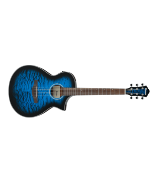 Ibanez Ibanez AEWC16QA A/E Acoustic Guitar, Trans Blue Burst
