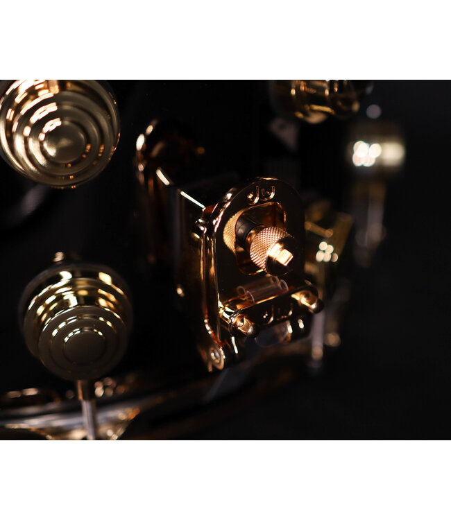 DW 14" x 8" Collectors Series Black Nickel Over Brass Snare, Gold Hardware