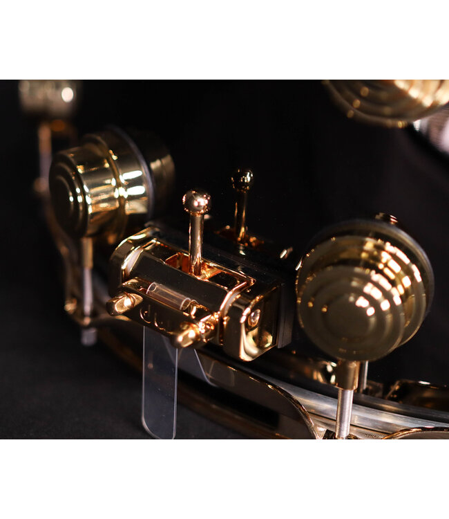 DW 14" x 8" Collectors Series Black Nickel Over Brass Snare, Gold Hardware