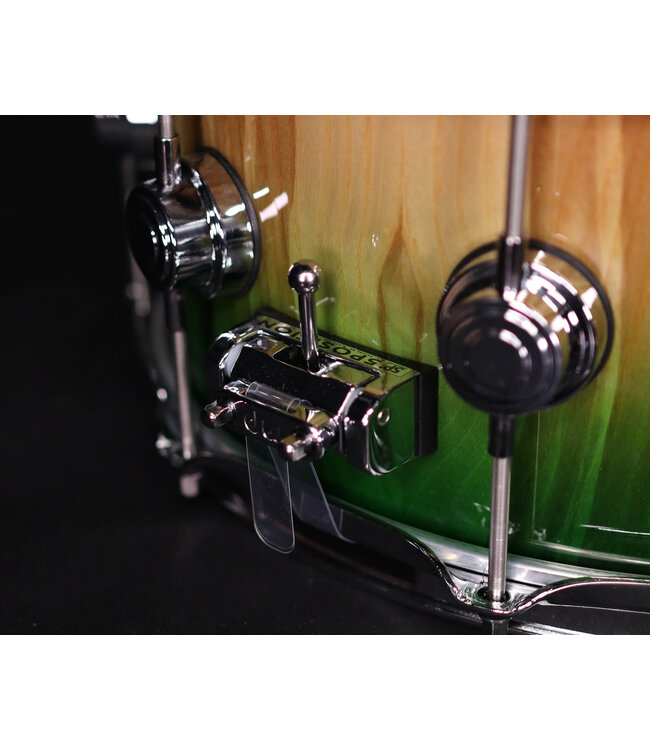 DW 14" x 6.5" Collector Series Maple Snare Drum, Natural to Emerald Fade over Olive Ash Burl