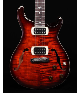 PRS PRS SE Flat Back Hollowbody I Piezo Electric Guitar,  Orange Tiger Smokeburst