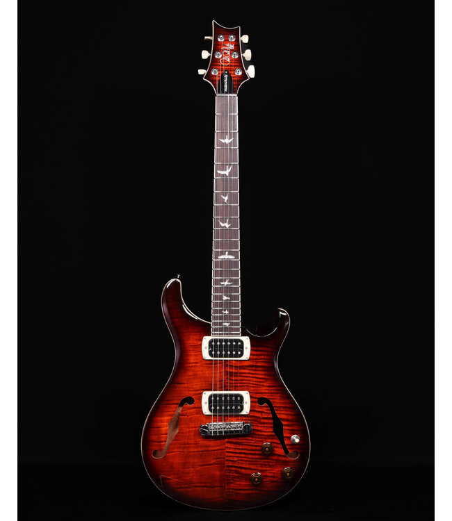 PRS SE Flat Back Hollowbody I Piezo Electric Guitar,  Orange Tiger Smokeburst