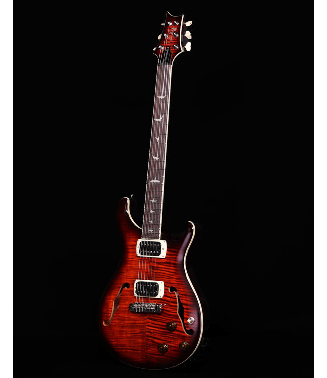 PRS SE Flat Back Hollowbody I Piezo Electric Guitar,  Orange Tiger Smokeburst