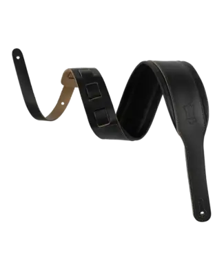 Levy's Levy's Amped Leather Series Acoustic Guitar Strap, Black