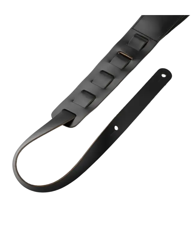 Levy's Amped Leather Series Acoustic Guitar Strap, Black