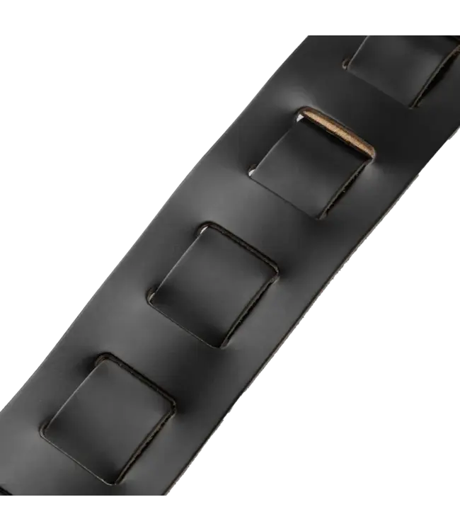 Levy's Amped Leather Series Acoustic Guitar Strap, Black