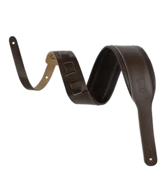 Levy's Levy's Amped Leather Series Acoustic Guitar Strap, Dark Brown