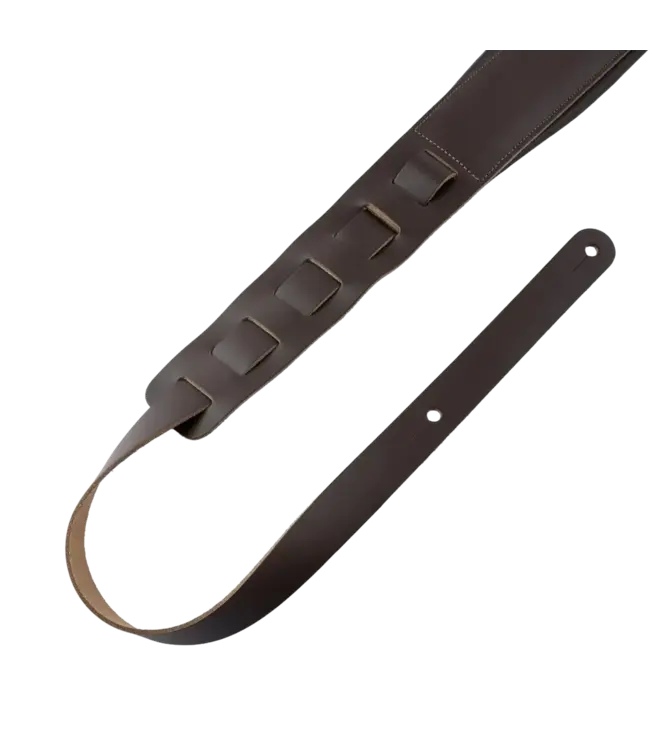 Levy's Amped Leather Series Acoustic Guitar Strap, Dark Brown