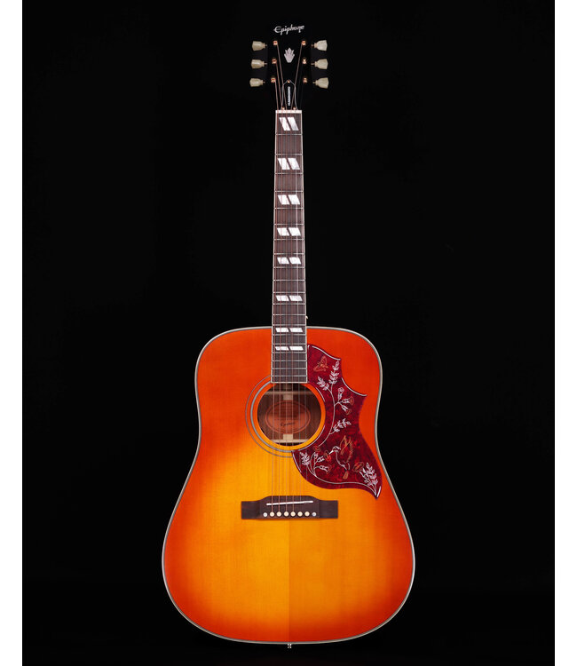 Epiphone Inspired by Gibson Hummingbird Standard, Cherry Sunburst with Deluxe Gig Bag