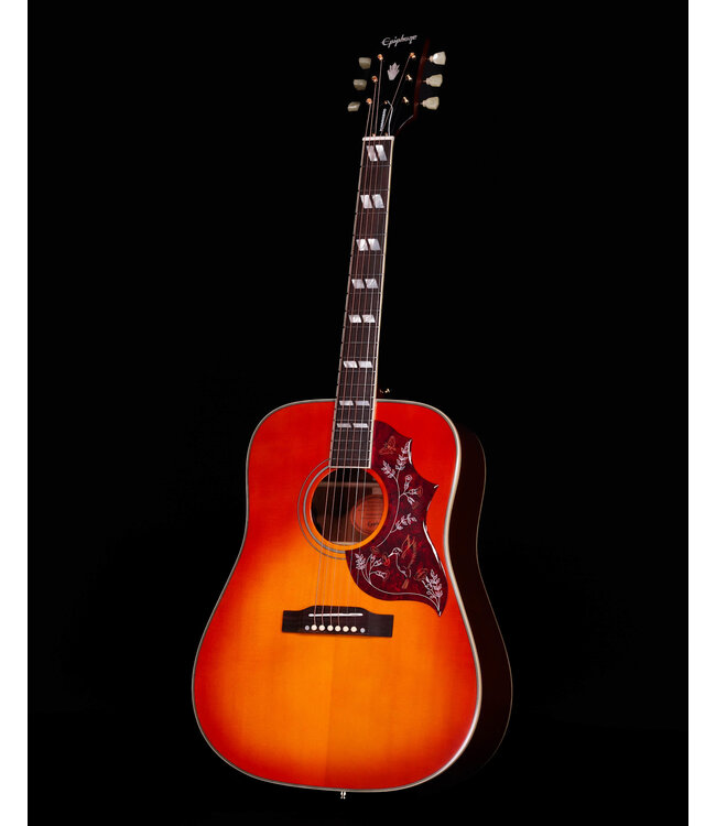 Epiphone Inspired by Gibson Hummingbird Standard, Cherry Sunburst with Deluxe Gig Bag