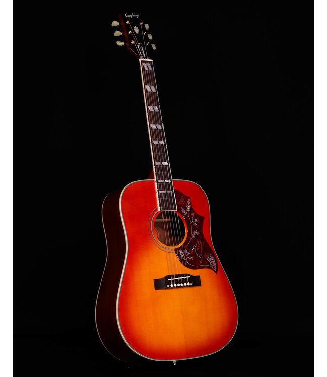 Epiphone Inspired by Gibson Hummingbird Standard, Cherry Sunburst with Deluxe Gig Bag