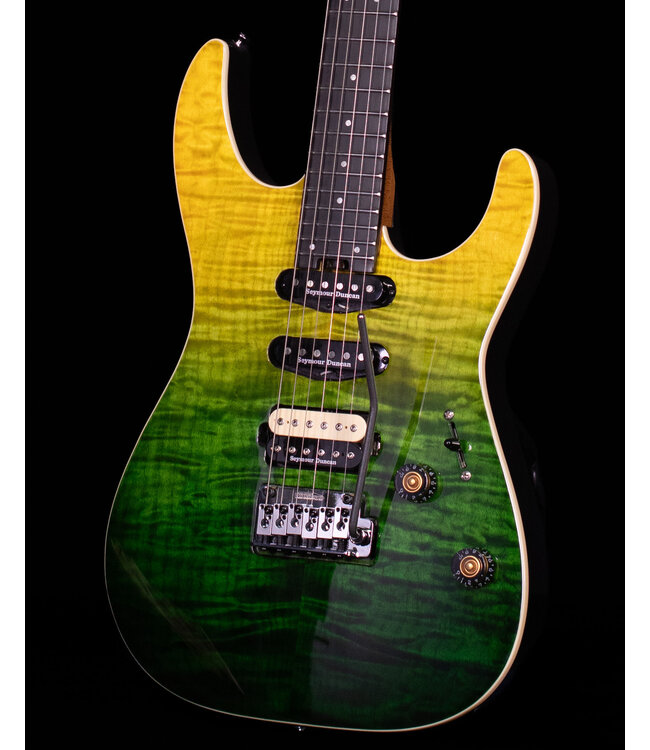 Charvel Pro-Mod Plus Dinky DK24 HSS 2PT EB QM, Ebony FB, Zombie Fade