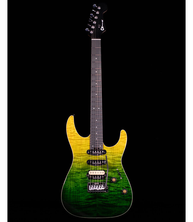 Charvel Pro-Mod Plus Dinky DK24 HSS 2PT EB QM, Ebony FB, Zombie Fade