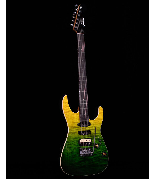 Charvel Pro-Mod Plus Dinky DK24 HSS 2PT EB QM, Ebony FB, Zombie Fade
