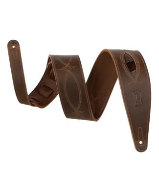 Levy's Levy's 2.5" Exotic Series Crocodile Leather Guitar Strap, Brown