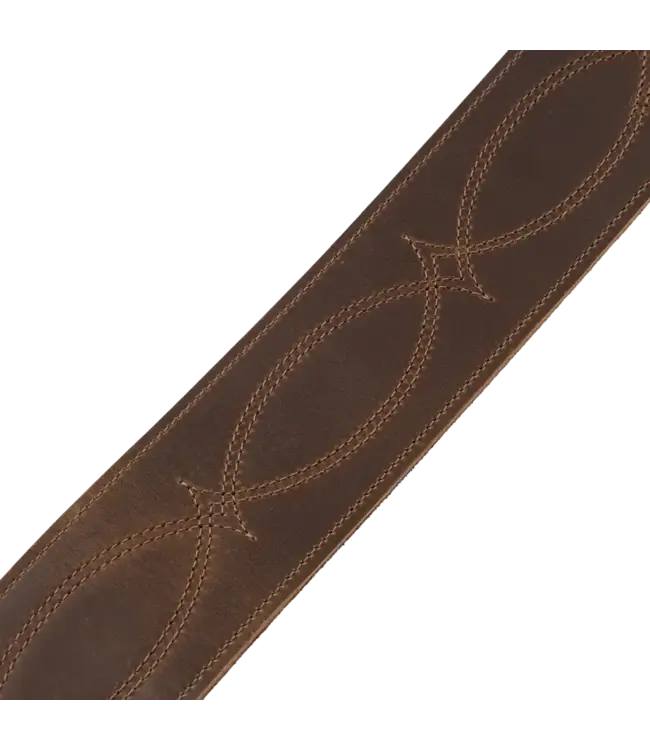 Levy's 2.5" Exotic Series Crocodile Leather Guitar Strap, Brown
