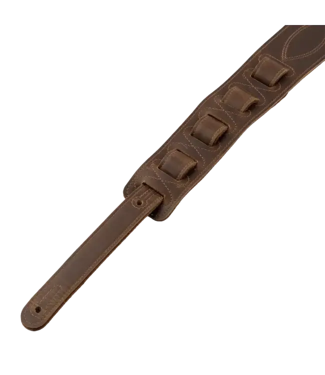 Levy's 2.5" Exotic Series Crocodile Leather Guitar Strap, Brown
