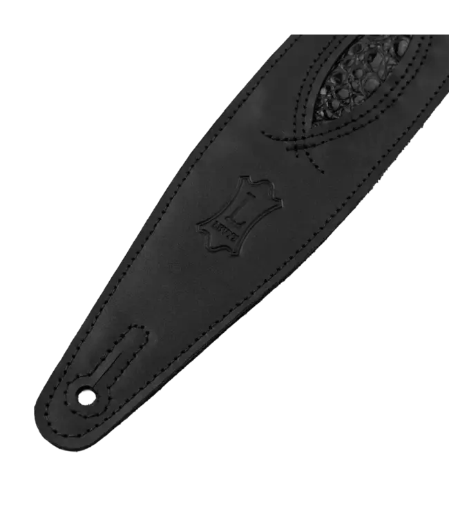 Levy's 2.5" Exotic Series Crocodile Leather Guitar Strap, Black