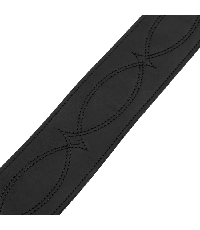Levy's 2.5" Exotic Series Crocodile Leather Guitar Strap, Black