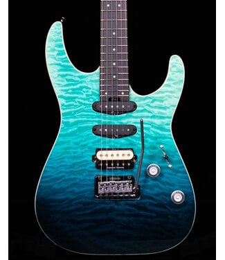 Charvel Charvel Pro-Mod Plus Dinky DK24 HSS 2PT EB QM, Ebony FB, Blue Curaçao